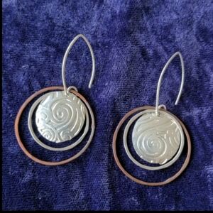 Vintage 925 Sterling Silver Open And Airy Drop Dangle Earrings